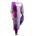 Block Printed & Embroidery Cotton Stitched Valinda Three Piece