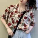 Women Shirts Short Sleeve Summer  Teens Streetwear Chic Tops Blouse