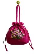 Women Bucket Bag Top Handle Ladies Handbag Phone Bag Summer Small Purse National Style Embroidered Flower Pattern Drawstring Bag - Image 2