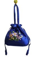 Women Bucket Bag Top Handle Ladies Handbag Phone Bag Summer Small Purse National Style Embroidered Flower Pattern Drawstring Bag - Image 3
