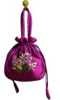Women Bucket Bag Top Handle Ladies Handbag Phone Bag Summer Small Purse National Style Embroidered Flower Pattern Drawstring Bag - Image 6
