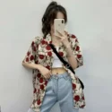 Women Shirts Short Sleeve Summer  Teens Streetwear Chic Tops Blouse - Image 3
